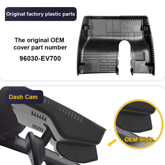 FITCAMX Dash Cam for Kia EV3 2024 2025 (Rear Mirror Cover part number 96030-EV700) (Right-hand drive car)