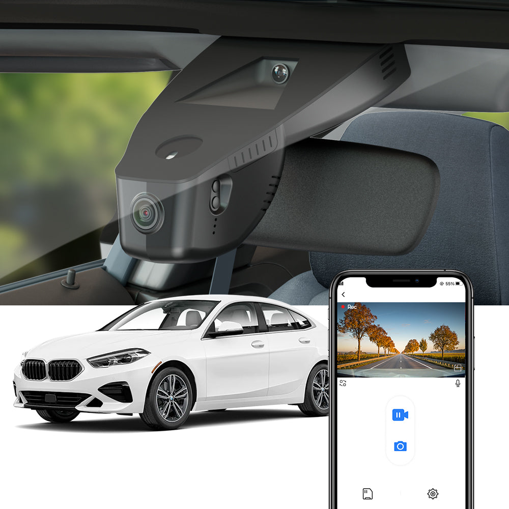FITCAMX Dashcam 4K Per BMW Serie 3-4, M3-M4 2020-2022, Integrata Nello Specchietto, WiFi E Sensore G, Scheda 64GB Inclusa