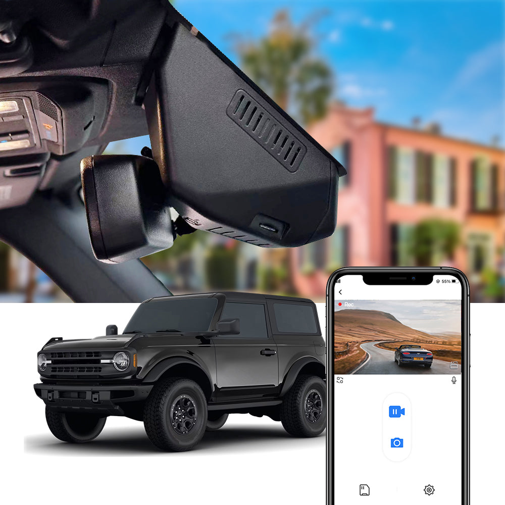 FITCAMX Dashcam für Ford Bronco und Bronco Raptor 2021–2024, 6. Generation (U725) und Ford Bronco Sport 2021–2025