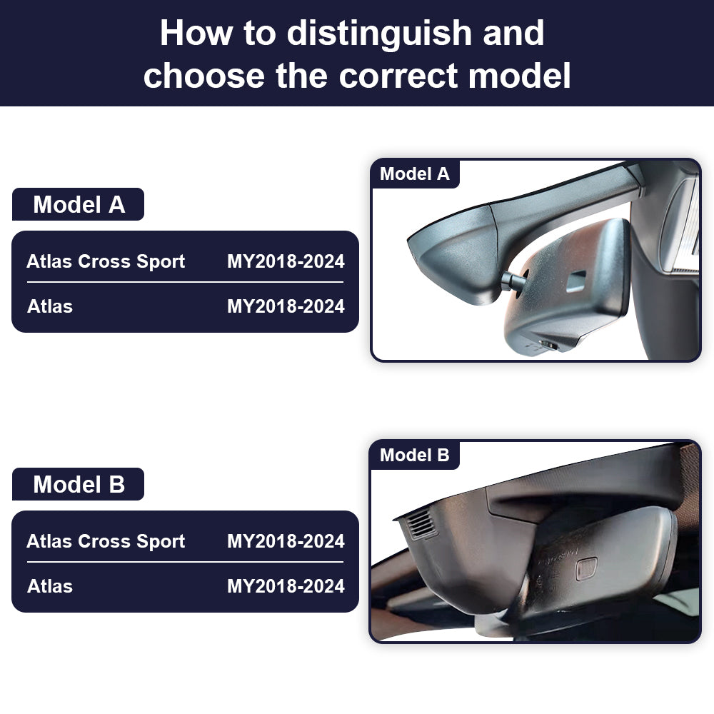 FITCAMX Dash Cam for Volkswagen Atlas Cross Sport/Atlas 2018-2026