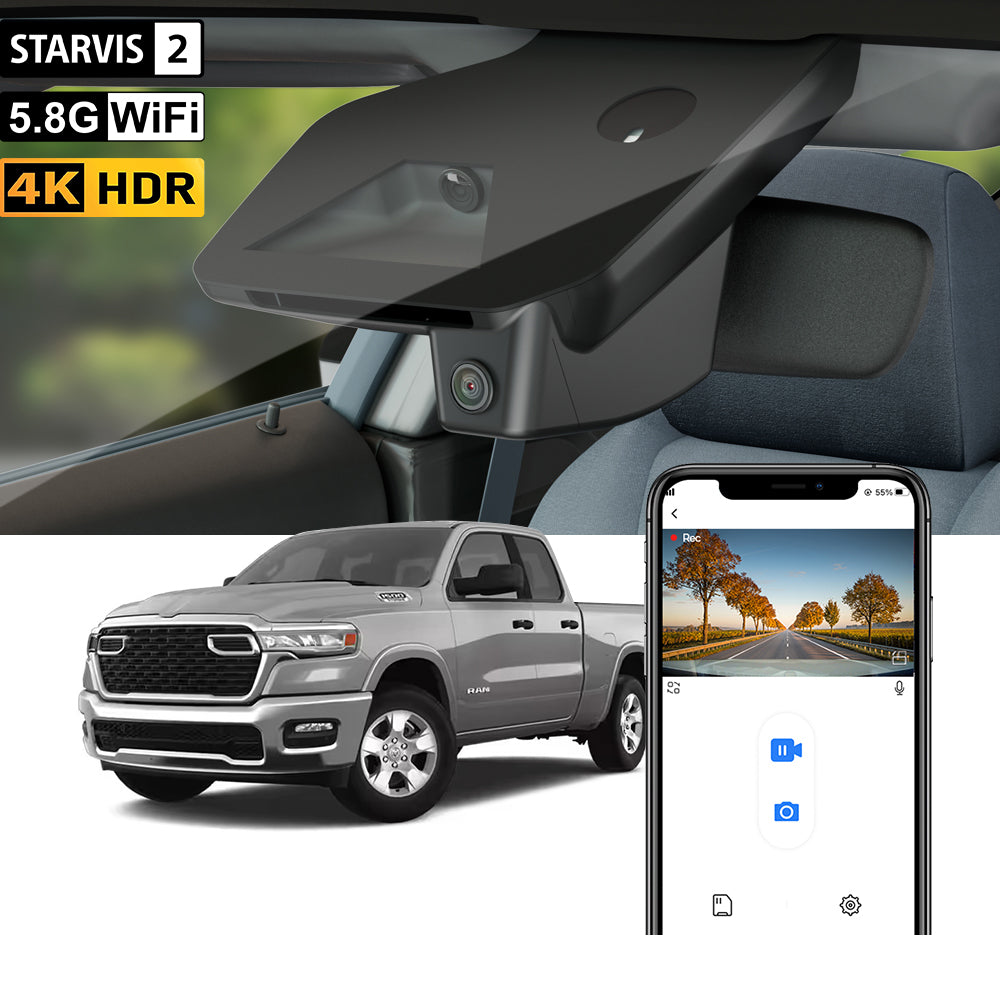 【STARVIS 2】FITCAMX Dashcam für Ram 1500 RHO Limited Tungsten Longhorn Bighorn Laramie Tradesman Rebel 2025–2026
