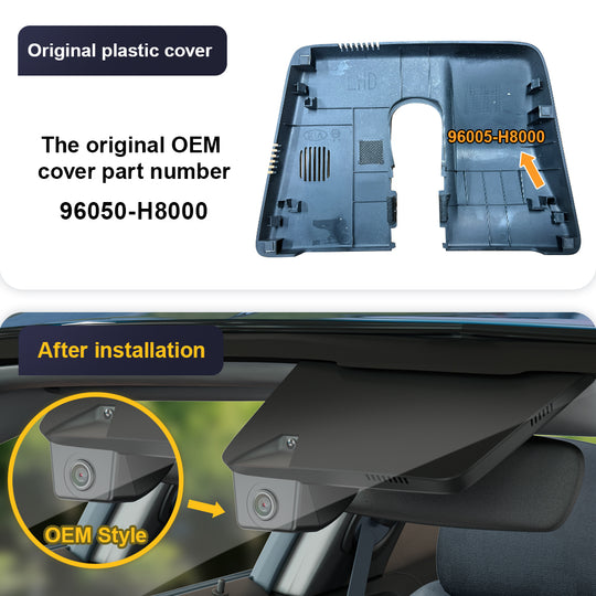 FITCAMX Dash Cam for Kia Rio 2017-2020, Kia Stonic 2017-2021 (Rear Mirror Cover part number 96050-H8000)