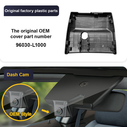 FITCAMX Dash Cam for Hyundai Sonata 2020-2023 (Rear Mirror Cover part number 96030-L1000)
