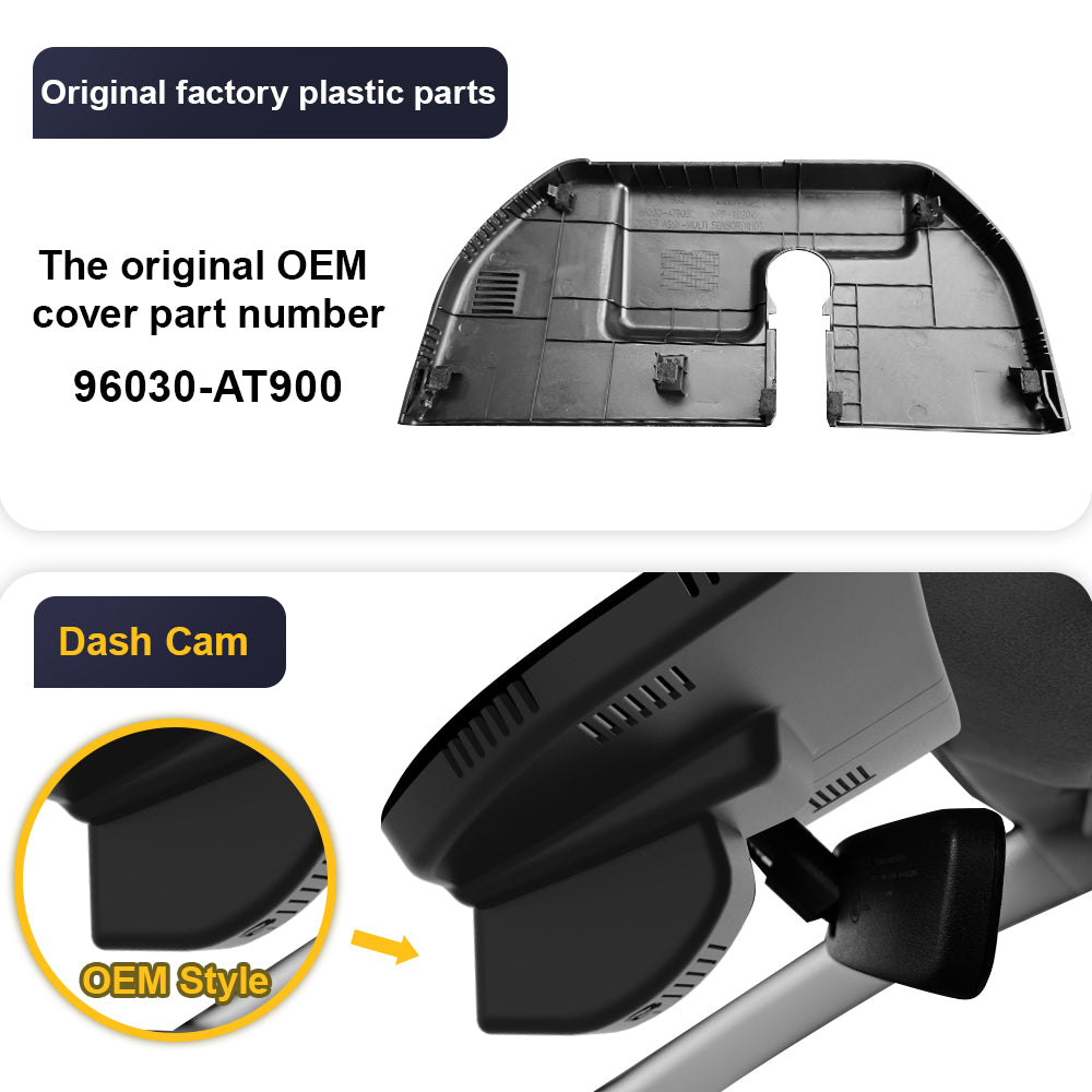 FITCAMX Dash Cam for Kia Niro and Niro EV 2023-2026 (Right-hand drive vehicle) (Rear Mirror Cover part number 96030-AT900)