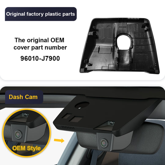 Caméra de tableau de bord Fitcamx pour Kia Rio 2021 - 2023 (Couvercle de miroir arrière numéro de pièce 96005-H8500)