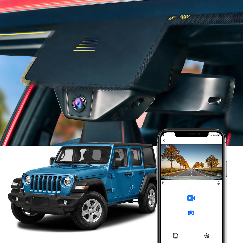 FITCAMX Dash Cam for Jeep Wrangler 2021-2026