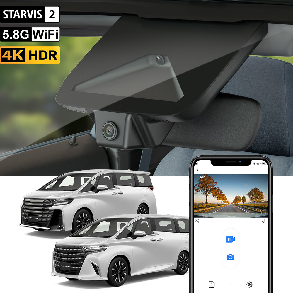 【STARVIS 2】FITCAMX Dash Cam For Toyota Alphard 4th Gen and Vellfire 3rd Gen (AH40) 2023-2025