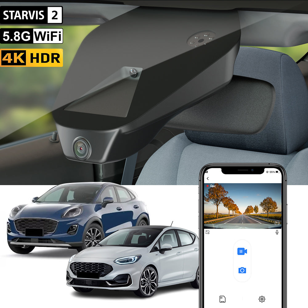 【STARVIS 2】FITCAMX Dash Cam for Ford Fiesta, Puma 2018-2023