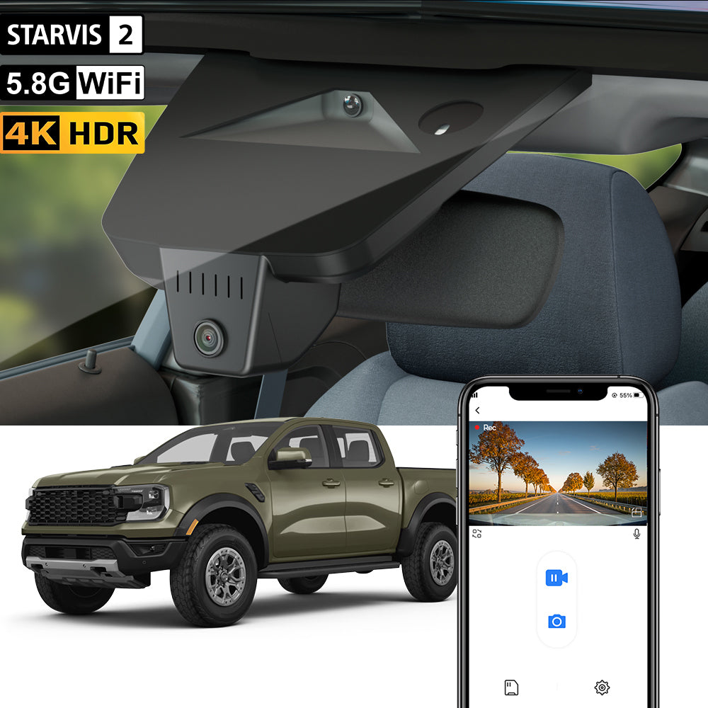 【STARVIS 2】Caméra de tableau de bord FITCAMX pour Ford Ranger (2024-2026, 5e génération) Wildtrak, Raptor