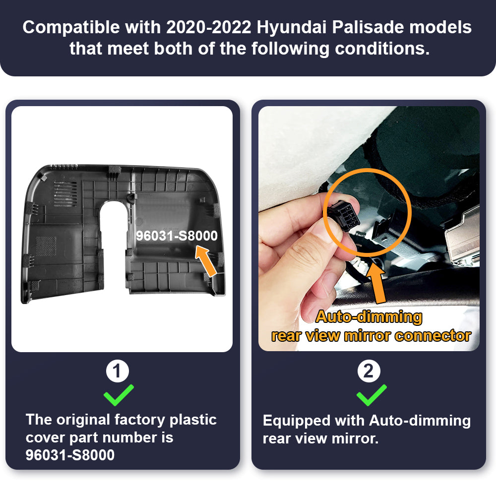 FITCAMX Dash Cam for 2020-2022 Hyudai Palisade