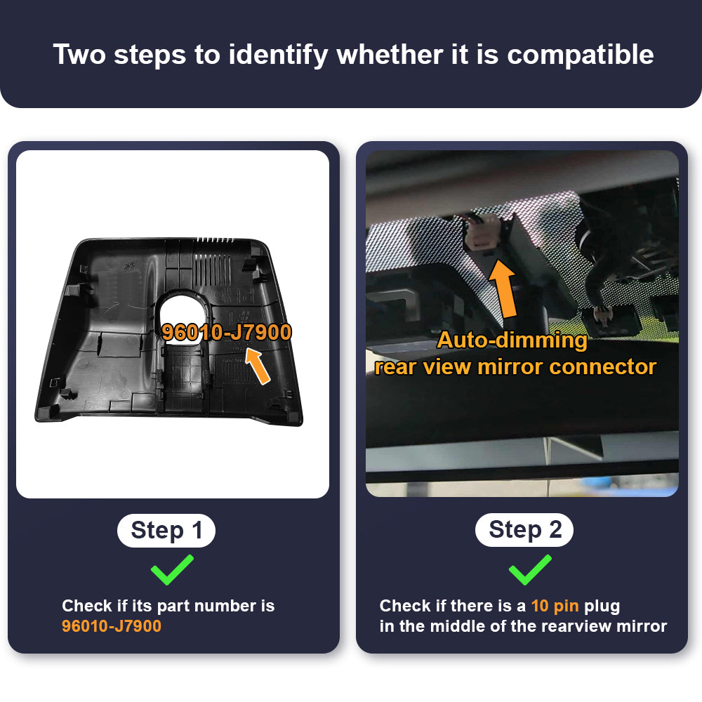 Caméra de tableau de bord Fitcamx pour Kia Rio 2021 - 2023 (Couvercle de miroir arrière numéro de pièce 96005-H8500)