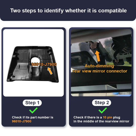 Caméra de tableau de bord Fitcamx pour Kia Rio 2021 - 2023 (Couvercle de miroir arrière numéro de pièce 96005-H8500)
