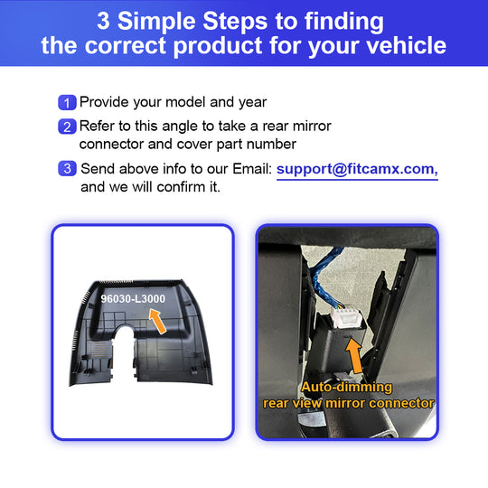 FITCAMX Dash Cam pour Kia K5 2021-2024 (Couvercle de miroir arrière numéro de pièce 96030-L3000)