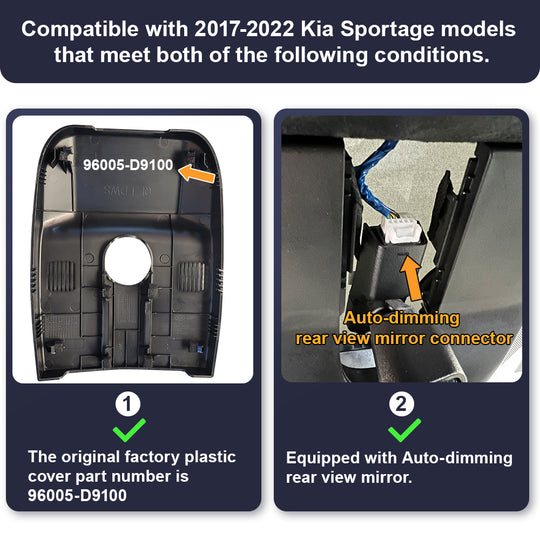 FITCAMX Dash Cam for 2017-2022 Kia Sportage 4th Gen