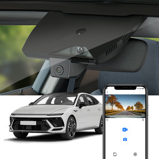 FITCAMX Dash Cam per Hyundai Kona, N, elettrico, 2019-2020 (veicolo con guida a destra) (copertura specchietto retrovisore codice 96031-J9900)