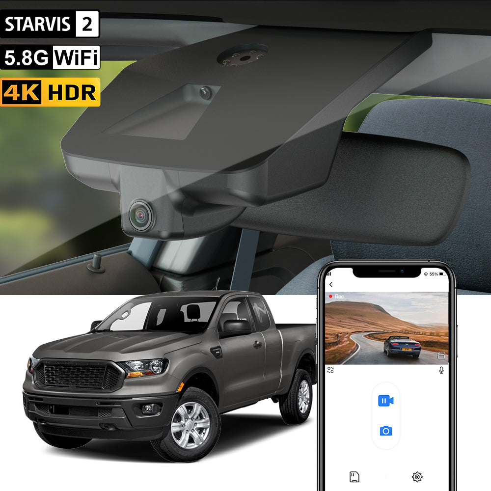 【STARVIS 2】FITCAMX Dash Cam for Ford Ranger 2019-2023 4th Gen (Only for North American version)