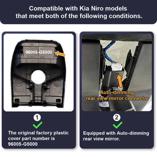 Fitcamx Dash Cam for 2017-2022 Kia Niro and Niro EV