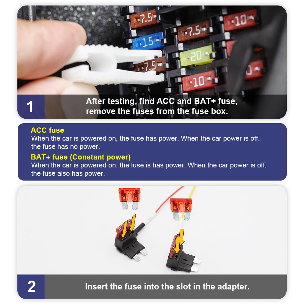 FITCAMX Fuse Box Cable Hardwire kit, 4in1 ATO (Regular), Mini, Micro2, Low-profile mini