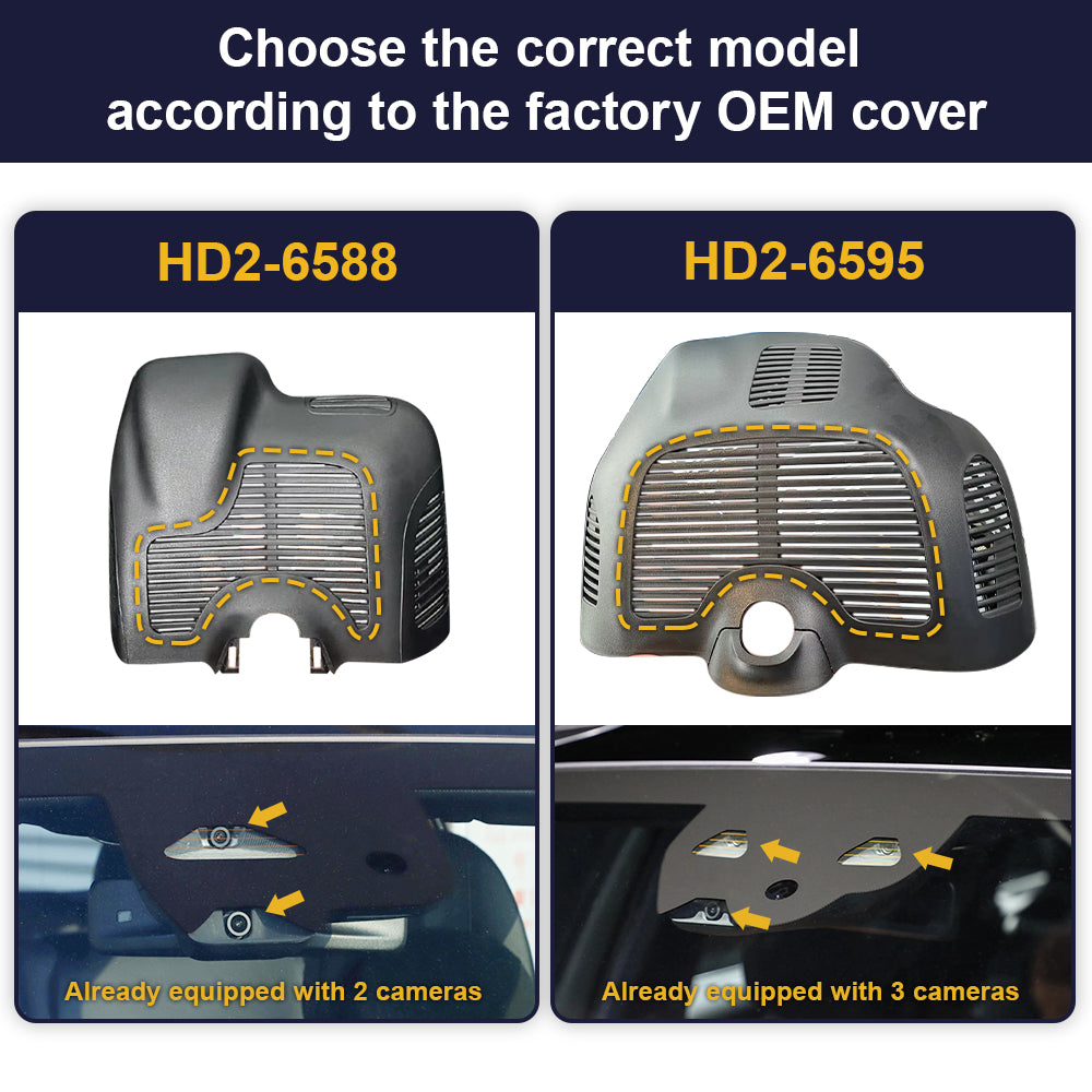 Fitcamx Dashcam 4K Geeignet für Mercedes-Benz E-Class (HD2-6251) 2017-2023  W213 (5th Gen), Autokamera 2160P UHD WiFi, Loop-Aufnahme, G-Sensor, OEM