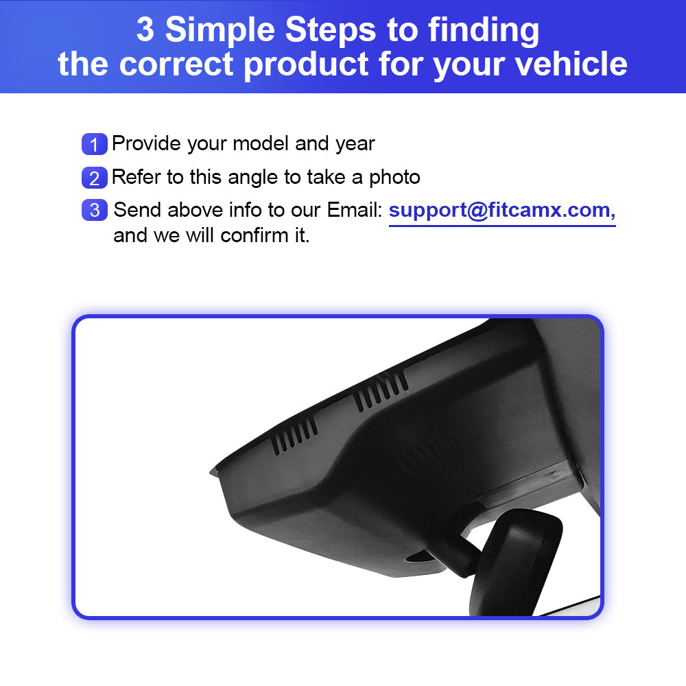 FITCAMX Dash Cam for Hyundai Kona, N, Electric, 2021-2023 (Right Hand Drive)