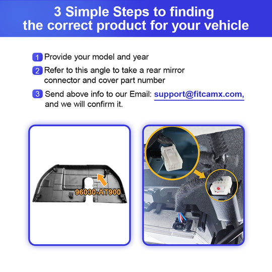 FITCAMX Dash Cam for Kia Niro and Niro EV 2023-2026 (Right-hand drive vehicle) (Rear Mirror Cover part number 96030-AT900)