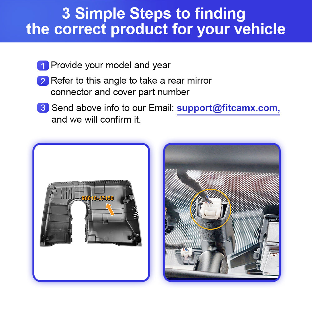 FITCAMX Dash Cam for Kia Ceed 2024 -2026 (Rear Mirror Cover part number 96010-J7450)